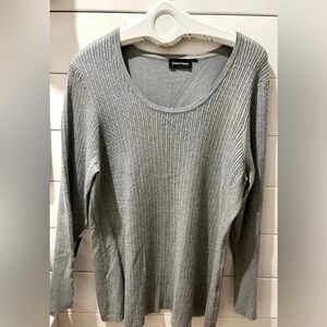 CLAIRE FRANCE Gray knit sweater size 2x